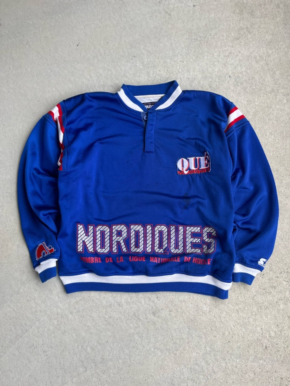 STARTER Blue Pullover with Red & White Accents